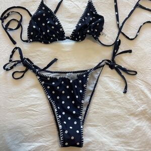 SHEIN Black and White Polka Dot Bikini